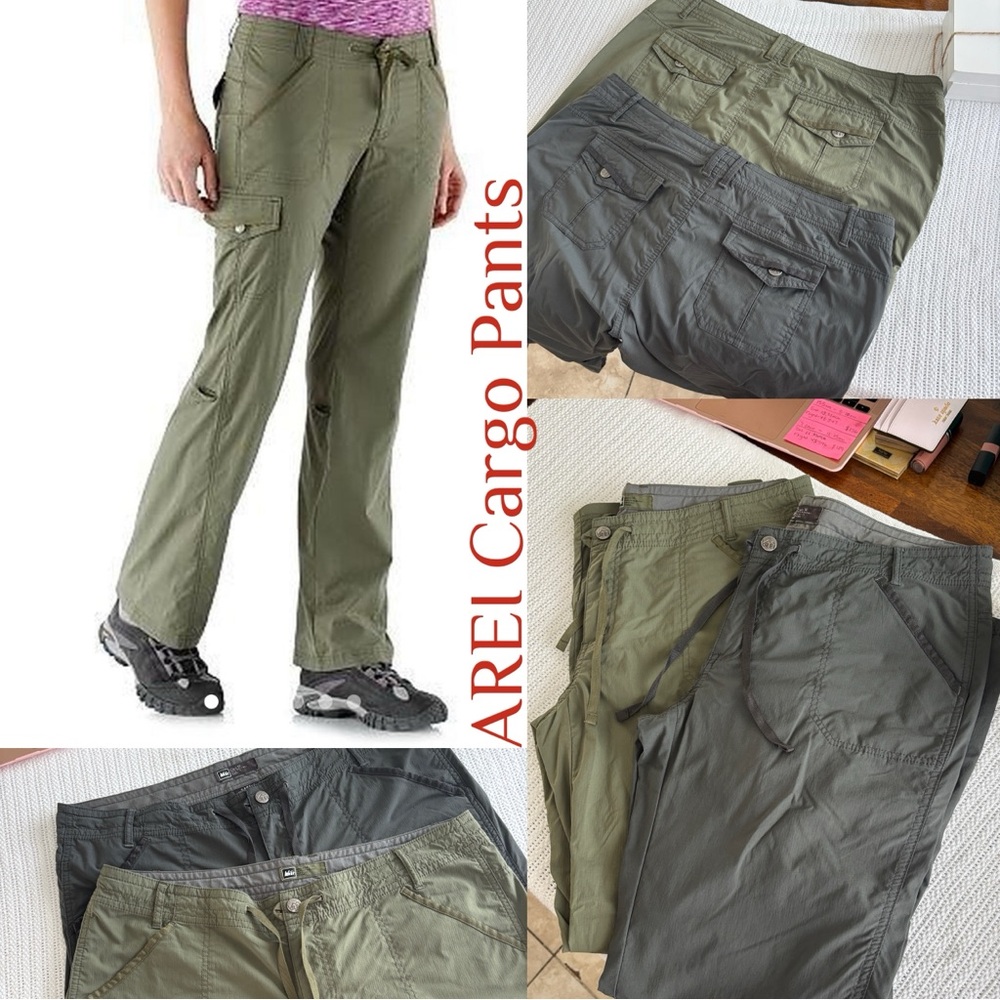 REI Olive and Charcoal Outdoor Shorts